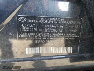 2011 Hyundai Sonata SE with VIN 5NPEC4AB3BH315420, listed as a Copart auction lot 52035435 with 219,222 mi miles and Salvage Title. Bid and sale history available at carsss.com. Image 14.