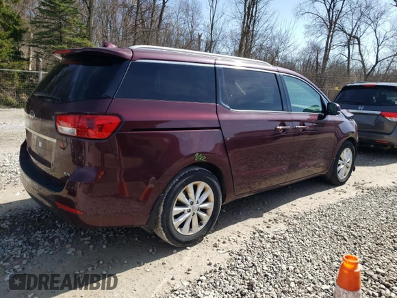 2015 Kia Sedona EX with VIN KNDMC5C16F6026229, listed as a Copart auction lot 50237325 with 224,183 mi miles and Salvage Title. Bid and sale history available at DreamBid. Image 3.