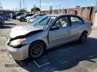 2002 Honda Civic LX with VIN 2HGES15512H579008, listed as a Copart auction lot 49184055 with 186,432 mi miles and Salvage Title. Bid and sale history available at carsss.com. Image 1.