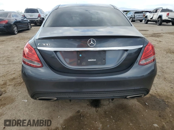 2015 Mercedes-Benz C 300 with VIN 55SWF4JB8FU086246, listed as a Copart auction lot 55706575 with Not Provided miles and Salvage Title. Bid and sale history available at DreamBid. Image 6.