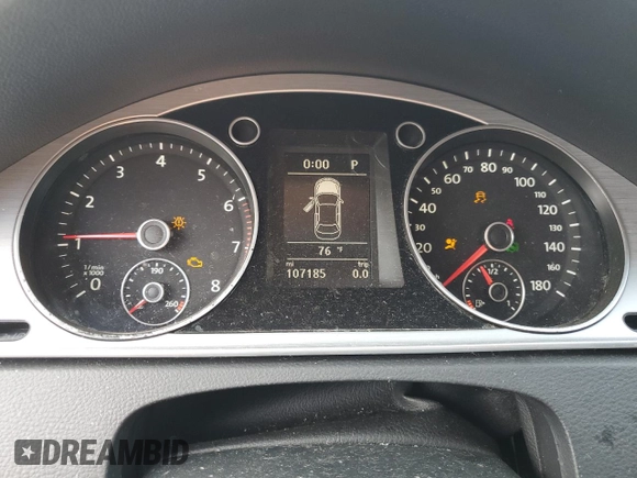 2013 Volkswagen CC Sport with VIN WVWBN7AN0DE544827, listed as a Copart auction lot 63202784 with 107,185 mi miles and Clean Title. Bid and sale history available at carsss.com. Image 9.
