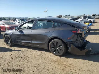 2024 Tesla Model 3 Long Range with VIN 5YJ3E1EB3RF834793, listed as a Copart auction lot 46839595 with 4,588 mi miles and Salvage Title. Bid and sale history available at carsss.com. Image 2.