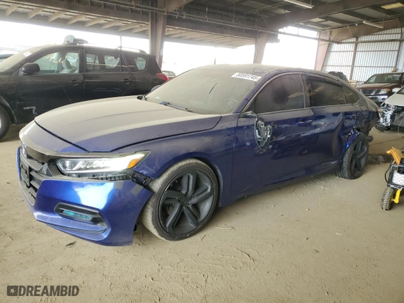 2019 Honda Accord Sedan Sport 1.5T with VIN 1HGCV1F3XKA083182, listed as a Copart auction lot 50591745 with 124,609 mi miles and Salvage Title. Bid and sale history available at carsss.com. Image 1.