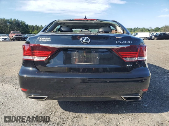 2013 Lexus LS 460 L with VIN JTHDL5EF9D5005711, listed as a Copart auction lot 66788754 with 130,114 mi miles and Salvage title. Bid and sale history available at DreamBid. Image 6.