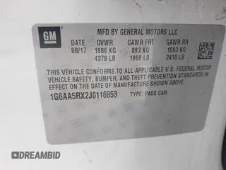 2018 Cadillac ATS RWD z VIN 1G6AA5RX2J0116853, wystawiony jako IAAI lot #41731111 z przebiegiem 91 135 mil mil oraz . Historia ofert i sprzedaży dostępna na DreamBid. Obrazek 9.