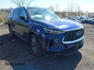 2023 Infiniti QX60 Luxe z VIN 5N1DL1FS3PC358124, wystawiony jako IAAI lot #41985237 z przebiegiem 17 259 mil mil oraz . Historia ofert i sprzedaży dostępna na DreamBid. Obrazek 1.