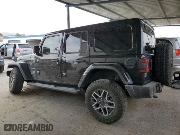 2024 Jeep Wrangler Sahara with VIN 1C4PJXEG0RW369476, listed as a Copart auction lot 49054345 with 816 mi miles and Salvage title. Bid and sale history available at DreamBid. Image 2.