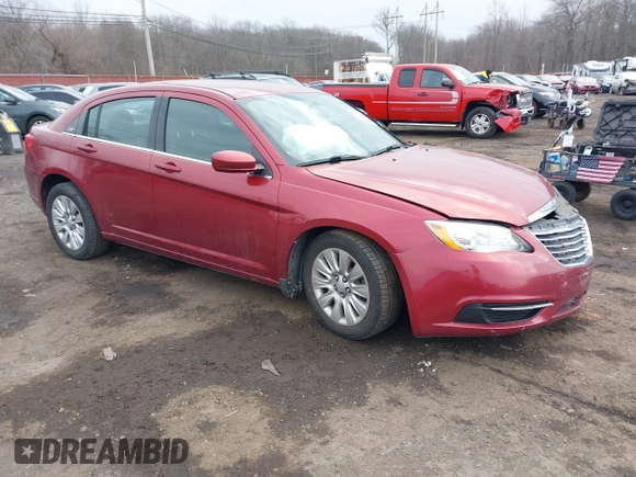 2013 Chrysler 200 LX with VIN 1C3CCBAG9DN736315, listed as a IAAI auction lot 41312803 with 78,344 mi miles. Bid and sale history available at carsss.com. Image 1.