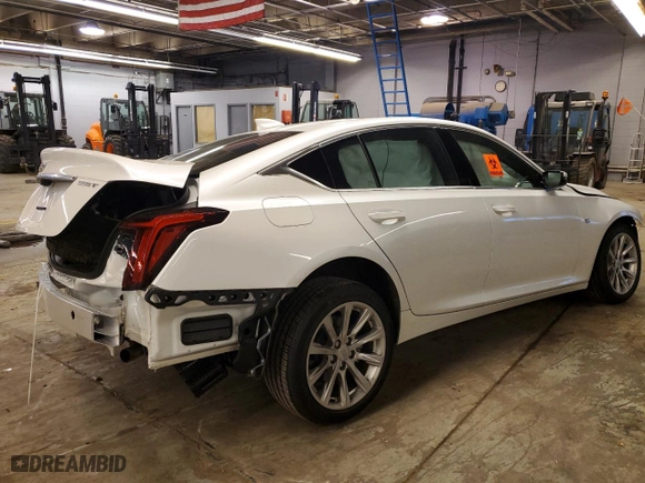 2024 Cadillac CT5 Luxury with VIN 1G6DX5RK2R0128139, listed as a Copart auction lot 82127324 with 0 mi miles and Salvage Title. Bid and sale history available at carsss.com. Image 3.