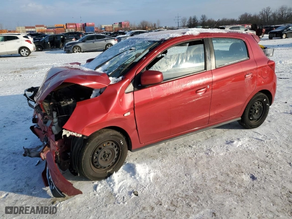 2018 Mitsubishi Mirage ES with VIN ML32A3HJ0JH003409, listed as a Copart auction lot 41574495 with 0 mi miles and Salvage Title. Bid and sale history available at carsss.com. Image 1.
