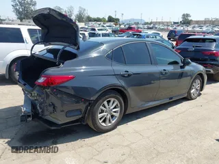 2025 Toyota Camry LE with VIN 4T1DAACK5SU008796, listed as a IAAI auction lot 41978714 with 20,225 mi miles and . Bid and sale history available at DreamBid. Image 4.