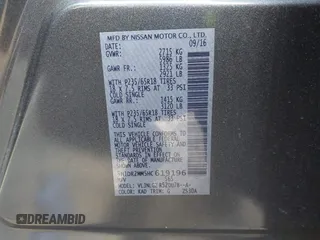 2017 Nissan Pathfinder SV with VIN 5N1DR2MM5HC619196, listed as a IAAI auction lot 41410299 with 105,446 mi miles. Bid and sale history available at carsss.com. Image 9.