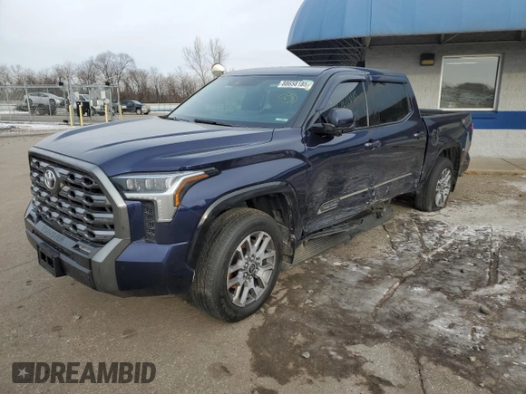 2022 Toyota Tundra Platinum with VIN 5TFNA5DB3NX010399, listed as a Copart auction lot 88658185 with 28,045 mi miles and Salvage title. Bid and sale history available at DreamBid. Image 1.