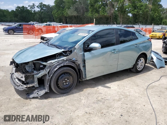 2020 Toyota Prius L Eco with VIN JTDKARFU5L3110386, listed as a Copart auction lot 54043065 with 75,579 mi miles and Salvage Title. Bid and sale history available at DreamBid. Image 1.