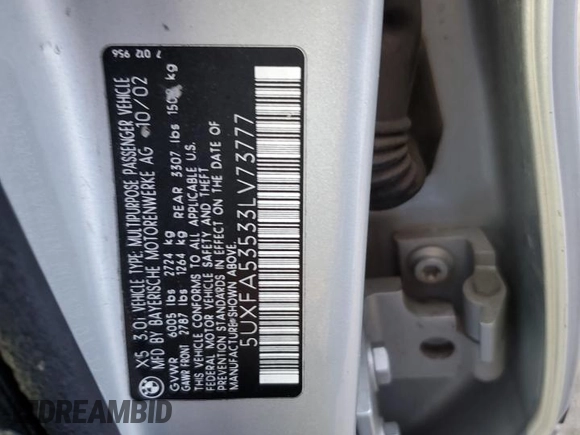 2003 BMW X5 3.0i with VIN 5UXFA53533LV73777, listed as a Copart auction lot 78549744 with 228,075 mi miles and Salvage Title. Bid and sale history available at carsss.com. Image 13.