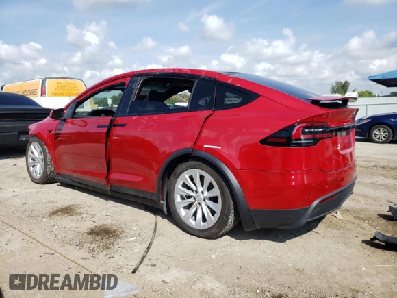 2023 Tesla Model X with VIN 7SAXCBE5XPF367136, listed as a Copart auction lot 45357254 with 13,036 mi miles and Salvage Title. Bid and sale history available at DreamBid. Image 2.