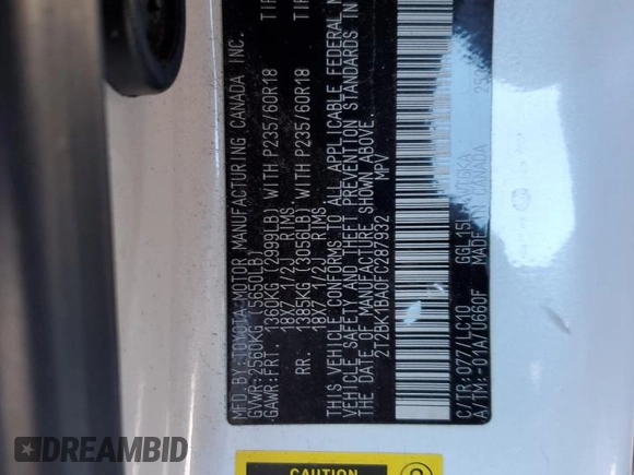 2015 Lexus RX 350 with VIN 2T2BK1BA0FC287932, listed as a Copart auction lot 51349105 with 269,418 mi miles and Non Repairable. Bid and sale history available at DreamBid. Image 13.