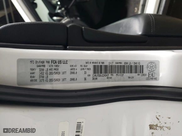 2018 Jeep Grand Cherokee Limited with VIN 1C4RJFBG0JC243437, listed as a Copart auction lot 52508475 with 121,873 mi miles and Salvage Title. Bid and sale history available at carsss.com. Image 13.