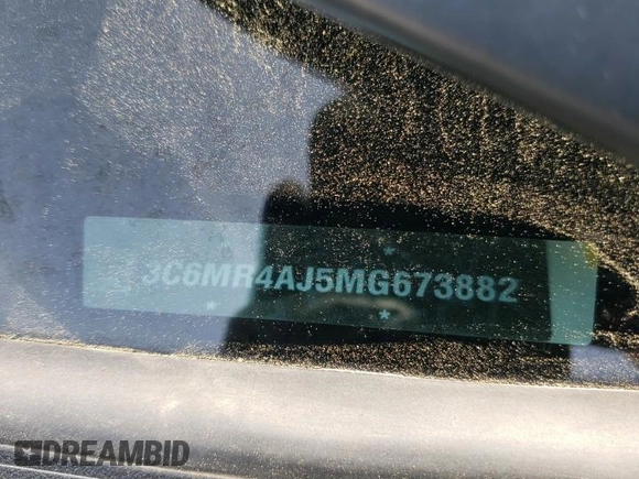 2021 Ram 2500 Tradesman with VIN 3C6MR4AJ5MG673882, listed as a Copart auction lot 50103884 with 70,455 mi miles and Salvage title. Bid and sale history available at DreamBid. Image 12.
