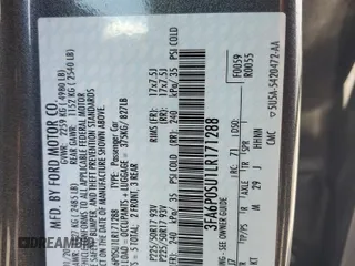 2020 Ford Fusion Titanium with VIN 3FA6P0SU1LR171288, listed as a Copart auction lot 51542095 with 278,377 mi miles and Clean title. Bid and sale history available at DreamBid. Image 12.