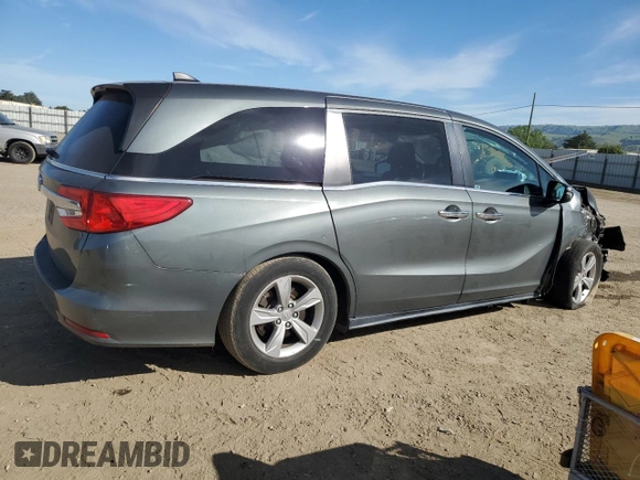 2018 Honda Odyssey EX-L with VIN 5FNRL6H76JB010103, listed as a Copart auction lot 52965965 with 129,837 mi miles and Salvage Title. Bid and sale history available at carsss.com. Image 3.
