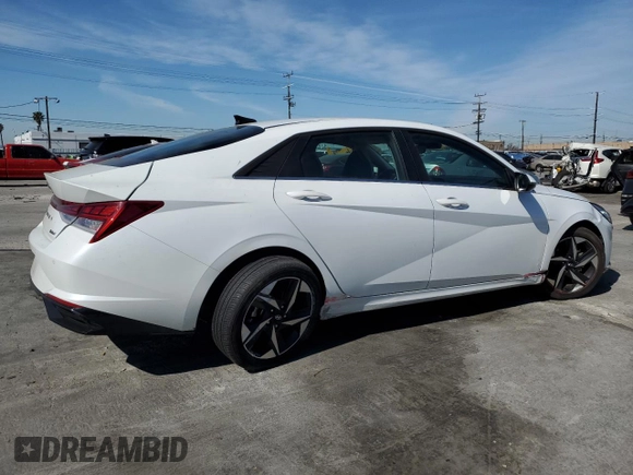 2021 Hyundai Elantra Limited with VIN 5NPLP4AG5MH010267, listed as a Copart auction lot 50348225 with 18,085 mi miles and Salvage Title. Bid and sale history available at DreamBid. Image 3.