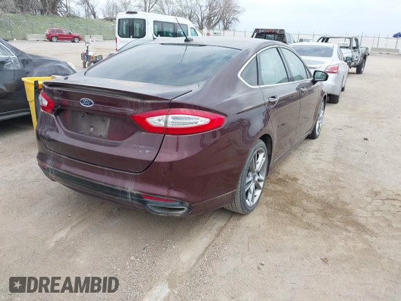 2013 Ford Fusion Titanium with VIN 3FA6P0K9XDR324165, listed as a IAAI auction lot 42068565 with 147,330 mi miles and . Bid and sale history available at DreamBid. Image 4.