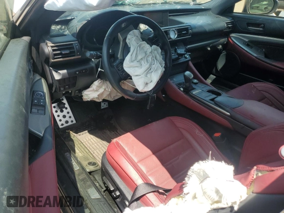 2015 Lexus RC 350 F Sport z VIN JTHSE5BC0F5004302, wystawiony jako Copart lot #62774505 z przebiegiem Nie podano mil oraz Szkoda całkowita • Salvage title. Historia ofert i sprzedaży dostępna na DreamBid. Obrazek 8.