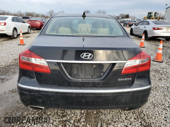 2013 Hyundai Genesis 3.8L with VIN KMHGC4DDXDU216586, listed as a Copart auction lot 46252005 with 166,975 mi miles and Salvage Title. Bid and sale history available at carsss.com. Image 6.