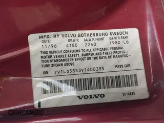 1997 Volvo 850 GT с VIN YV1LS5553V1400395, выставлен на аукционе IAAI как лот 41887637 с пробегом 88 192 миль миль и . История ставок и продаж доступна на DreamBid. Изображение 9.