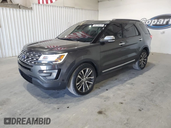 2017 Ford Explorer Platinum z VIN 1FM5K8HT9HGC21236, wystawiony jako Copart lot #66230535 z przebiegiem 145 201 mil mil oraz Czysty tytuł • Clean title. Historia ofert i sprzedaży dostępna na DreamBid. Obrazek 1.