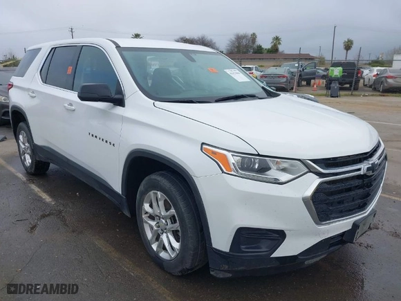 2021 Chevrolet Traverse LS with VIN 1GNERFKW1MJ150335, listed as a IAAI auction lot 41653664 with 1 mi miles. Bid and sale history available at carsss.com. Image 1.
