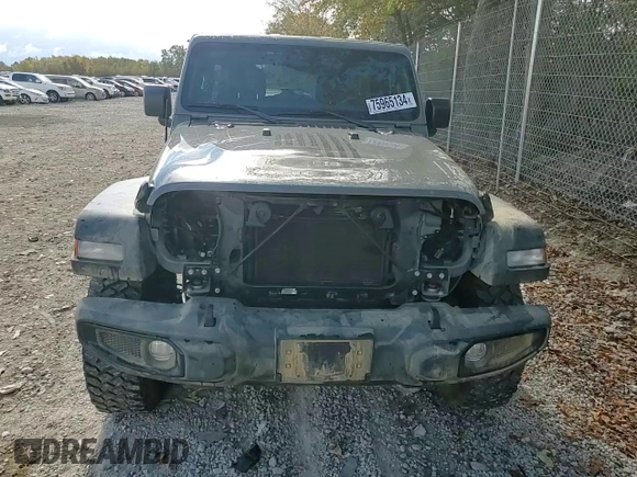2022 Jeep Wrangler Unlimited Willys with VIN 1C4HJXDG5NW103726, listed as a Copart auction lot 75965134 with 21,536 mi miles and Salvage Title. Bid and sale history available at DreamBid. Image 10.