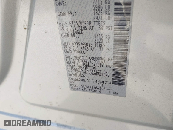 2018 Nissan Pathfinder SL with VIN 5N1DR2MM3JC644474, listed as a IAAI auction lot 41460391 with 73,249 mi miles and . Bid and sale history available at DreamBid. Image 9.