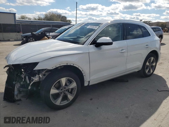 2023 Audi Q5 Prestige with VIN WA1CBAFY0P2099812, listed as a Copart auction lot 45938235 with 0 mi miles and Salvage Title. Bid and sale history available at carsss.com. Image 1.