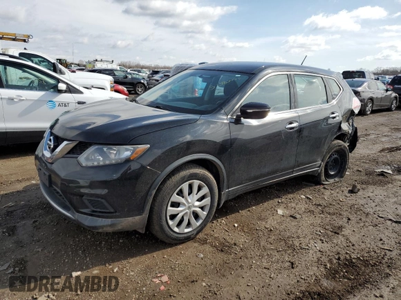 2015 Nissan Rogue S with VIN KNMAT2MV0FP583098, listed as a Copart auction lot 51582475 with 75,557 mi miles and Salvage Title. Bid and sale history available at DreamBid. Image 1.