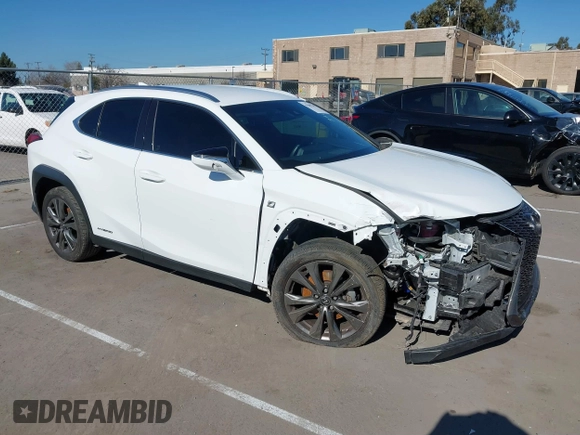2020 Lexus UX 250h F Sport with VIN JTHE9JBH7L2032553, listed as a IAAI auction lot 41687347 with Not provided miles and . Bid and sale history available at DreamBid. Image 1.