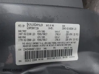 2006 Dodge Durango SLT with VIN 1D4HD48N46F115014, listed as a IAAI auction lot 42001828 with 67,514 mi miles. Bid and sale history available at carsss.com. Image 9.
