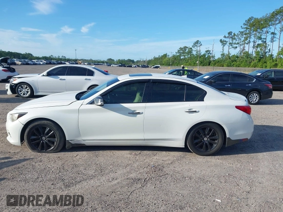 2014 Infiniti Q50 Hybrid Premium with VIN JN1AV7AP2EM690136, listed as a IAAI auction lot 42481510 with 203,832 mi miles and . Bid and sale history available at DreamBid. Image 14.