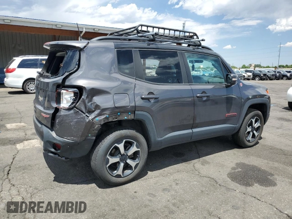 2020 Jeep Renegade Trailhawk with VIN ZACNJBC18LPL42780, listed as a Copart auction lot 63913855 with 54,343 mi miles and Salvage title. Bid and sale history available at DreamBid. Image 3.