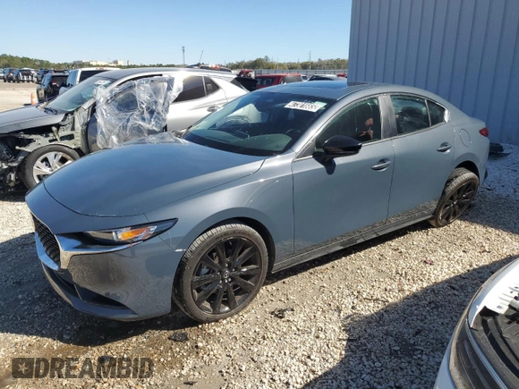 2025 Mazda 3 S Carbon Edition with VIN 3MZBPBCM2SM456593, listed as a Copart auction lot 47301665 with 3,404 mi miles and Clean Title. Bid and sale history available at DreamBid. Image 1.