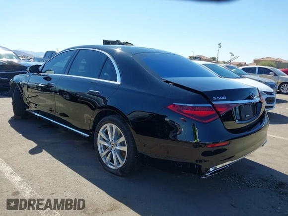 2023 Mercedes-Benz S 500 with VIN W1K6G6DB5PA171535, listed as a IAAI auction lot 41667618 with 17,382 mi miles and . Bid and sale history available at DreamBid. Image 3.