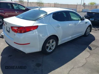 2015 Kia Optima LX with VIN KNAGM4A75F5659092, listed as a IAAI auction lot 42048013 with 191,446 mi miles. Bid and sale history available at carsss.com. Image 4.