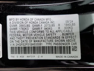 2025 Honda Civic Sedan Sport with VIN 2HGFE2F51SH533081, listed as a Copart auction lot 88772495 with 1,850 mi miles and Salvage Title. Bid and sale history available at carsss.com. Image 13.