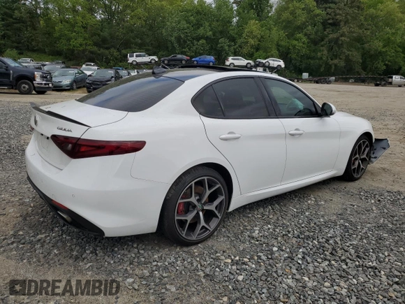 2019 Alfa Romeo Giulia Sport with VIN ZARFANAN6K7607194, listed as a Copart auction lot 57393415 with Not provided miles and Salvage title. Bid and sale history available at DreamBid. Image 3.