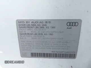 2016 Audi Q5 Prestige z VIN WA1W7AFP1GA002676, wystawiony jako IAAI lot #41769082 z przebiegiem 105 458 mil mil oraz . Historia ofert i sprzedaży dostępna na DreamBid. Obrazek 9.
