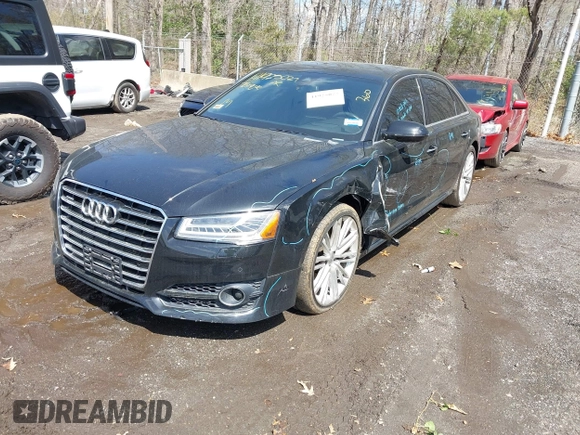 2017 Audi A8 with VIN WAU44AFD0HN019147, listed as a IAAI auction lot 41925027 with 44,542 mi miles and . Bid and sale history available at DreamBid. Image 2.