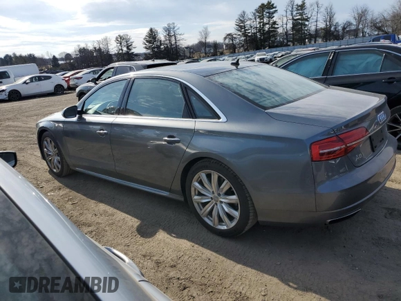2017 Audi A8 Sport with VIN WAU43AFD2HN018729, listed as a Copart auction lot 46606155 with 88,734 mi miles and Salvage Title. Bid and sale history available at DreamBid. Image 2.