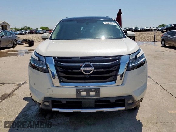 2023 Nissan Pathfinder Platinum with VIN 5N1DR3DK6PC219232, listed as a Copart auction lot 52294885 with 24,498 mi miles and Salvage title. Bid and sale history available at DreamBid. Image 5.