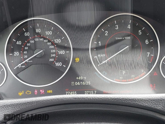 2015 BMW 3 Series 328i xDrive with VIN WBA3B5G54FNS12740, listed as a IAAI auction lot 42035935 with 77,455 mi miles and . Bid and sale history available at DreamBid. Image 7.
